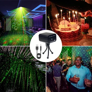 Mini USB Disco Luči LED Lasersko Svetlobo DJ Fazi Projektor Lučka za Poroko, Rojstni dan, Ples, Bar Božič Učinek Fazi Učinek Kažejo