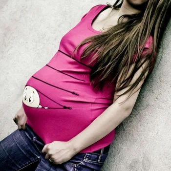 Moda Porodniškega Oblačila Ženska Oblačila za Nosečnice Porodniškega Kratek Rokav Risanka Tisk T-shirt Dame Bluzo Porodniškega Vrhovi