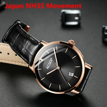 Moda za Moške Automatic Mehanski Mens Watch Poslovnih Datum Svetlobna Strani Samodejno Luksuzni Japonska NH35 Gibanje Watch Moških 2020
