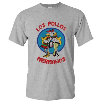 Moda za moške Breaking Bad Majica 2016 LOS POLLOS Hermanos T Shirt Piščanec Bratje Kratek Rokav Tee Hipster Vroče Prodaje Vrhovi