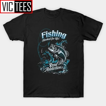 Moški T-Shirt Fishinger Fooked Za Življenje Rdeče Odvisnosti Velikosti Pre-Bombaž Ribe Tees Majica Za Prodajo Najstniških Majice S Kratkimi Rokavi Moški