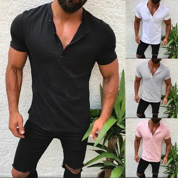 Moški Tshirt Spandex Fitnes Fitnes Oblačila Človek Vrhovi Tees T Shirt Za Moške Barva Tshirts več Barv, T-Shirt