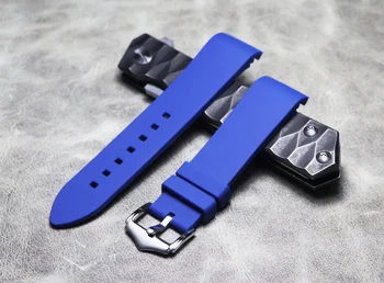 Moški Ženske Bela Črna Modra Nepremočljiva Ukrivljen silikonske gume Watchband 18 mm 20 mm 22 mm Za Casio Tissot Omega Watch pasu Trak