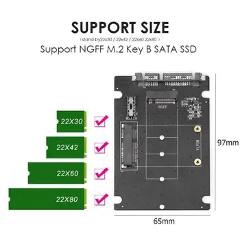MSATA NGFF M2, na SATA Adapter Pretvornik mSATA/NGFF SSD 2,5 inch SATA adaptator Adapter za Podporo mSATA SSD+M. 2 NGFF SSD