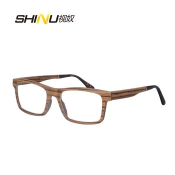 Narava lesene optičnih očal okvir moški modni očala zebra ebony lesa očala modre svetlobe kratkovidnost recept za očala