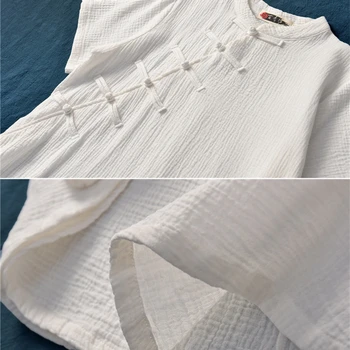 NINI WONDERLAND Poletje Belo Obleko Narod Slog Midi Obleka Ženske Bombaž Perilo Letnik Robe Oblačenja 2020 Bombaž Perilo Ohlapne Obleke