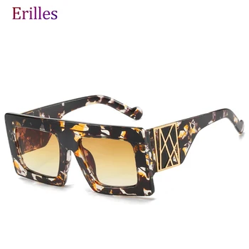 Nov Velik Okvir Luksuzni Sončna Očala Ženske Osebnosti Leopard Tiskanja Sončna Očala Prevelik Kvadratnih Očala Gafas De Sol Mujer