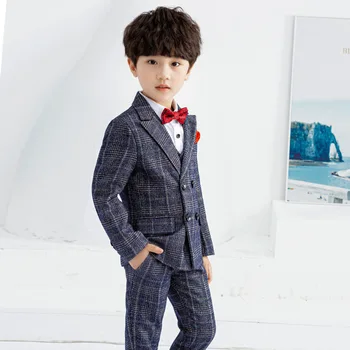 Nova Moda za Fante Obleke Cvet Otroci Slim Jopič Jopič Telovnik Hlače 3pcs Oblačila Sklop Otrok svate Uspešnosti Kostum