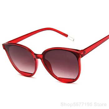 Nove Klasične Ovalne Rdeče Ženske Ženska sončna Očala Letnik Luksuzni Plastičnih blagovne Znamke Oblikovalec Mačka Oči, sončna Očala UV400 Moda