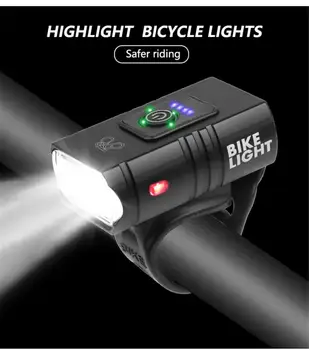 Novo 2T6 Anti-glare Kolo Svetlobe USB Polnjenje vgrajene Baterije Krmilo Moč Zaslon Izposoja Kolesarske Prednji Luči Kolesarske Opreme