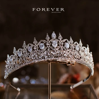 Novo Priljubljeno AAA Cirkon Krono Glavo Poročne Poroko kovinski krono Poročne Ornament