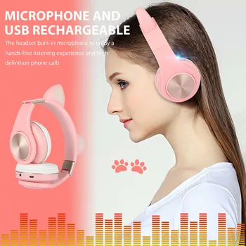 NOVO Zasnovan Za Otroke, Dekleta Brezžične Slušalke Bluetooth Prek Brezžične Slušalke Brezžične Stereo Slušalke Z Mikrofonom Auriculares