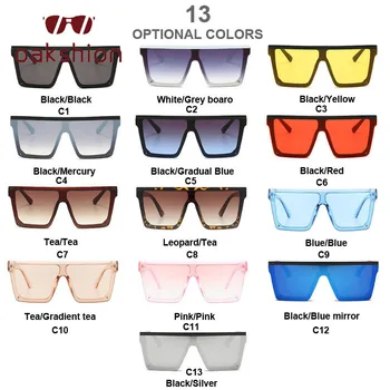 Oakshion Prevelik Kvadratnih sončna Očala Moški Ženske Ravno Top Moda Enem Kosu Objektiv sončna Očala Ženske blagovne Znamke Odtenki Ogledalo Očala
