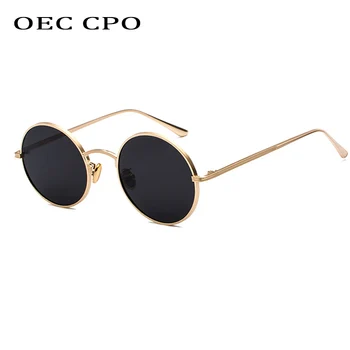 OEC CPO Klasičen Moški Okrogla sončna Očala Ženske Kovinski Okvir UV400 sončna Očala za Moške Ženski Modni Očala O90