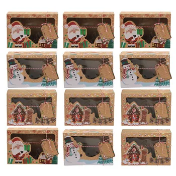 Okno sladkarije darilo vesel božič tiskanja box12pcs 22 cm*15*7 cm darila polje z okna Marbling slog paket polje stranka suppiles