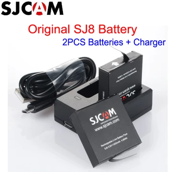Original SJCAM SJ8 Baterije ( 2pcs Baterije + Dvojni Polnilnik ) 1200mAh Polnilna Litij-ionska Baterija za SJCAM SJ8 delovanje Fotoaparata