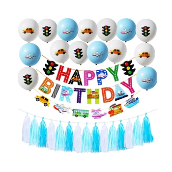 Otroci Rojstni dan semafor Balon Kit Prevoz Balon Kulise Letalo, Avtomobili, Baloni Dekoracije