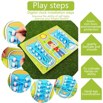 Otrok Montessori Izobraževalne Igrače Otroke Učijo, Kako Kravato Shoelaces Lesena Obutev Vezna Igrača Roko Usklajevanje Razvoja Igrače