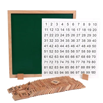 Otroške Igrače 1-100 Mestno Tabela Matematiko Aritmetično Poučevanja Matematike igrača Montessori Izobraževalne Lesene Igrače za Otroke