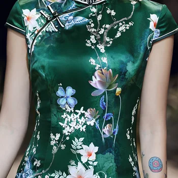 Oversize Ženske Kitajski Qipao Stranka Poroka Obleke, ženske seksi dolgo cheongsam Kitajski banket obleko velikosti 4XL