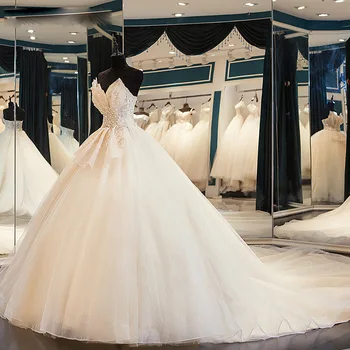 Poročna Obleka 2021 Luksuzni Čipke Poročni Obleki Brez Naramnic Elegantno Odpravil Vlak Princesa Vestido De Noiva Velikosti Po Meri