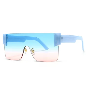 Prevelik Kvadratnih sončna Očala Ženske 2020 Letnik Ravno Top Enem Kosu Objektiv sončna Očala Luksuzni Pregleden Oblikovalec Moških Očala UV400