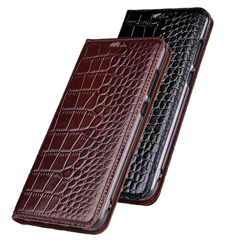 Pristen Krava Usnjena torbica Za Samsung Galaxy S9 S10 S10e S20 Lite Plus Ultra 5G Primeru Zajema Stojalo Flip Krokodil Zrn Primeru Telefon