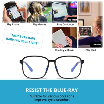 Pro Acme Modra Svetloba Blokiranje Očala TR90 Kvadratni Okvir Nerd Očala Proti Blue Ray Igranje Računalniških Očal Moda PC1641