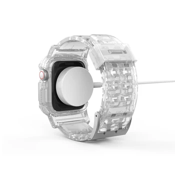 Prosojni Trak za apple watch band 44 mm/42mm silikonsko zapestnico+Zaščitna primeru watchband za iwatch apple watch 6/5/4/3/2/1