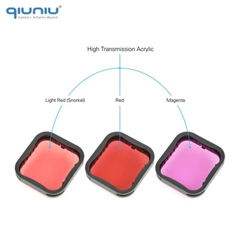 QIUNIU 3-Pack-gnome Podvodni Filter Set Dive Objektiv Barvni Filter za GoPro Hero 2018 5 6 7 Črna Super Obleko Stanovanj Primeru Dodatki