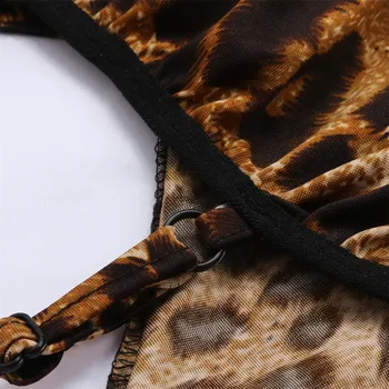 S-3XL Velikost Žensk Sleepwear Seksi Pajama Nastavite Leopard Tiskanja Proti-Vrat Pižame brez Rokavov Cami In Kratke 2019 Kratek Pijama Mujer