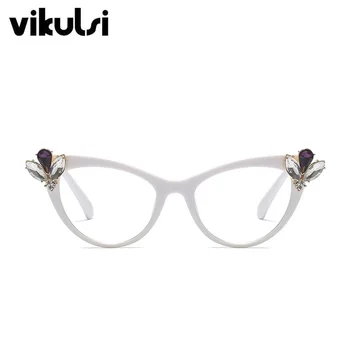Seksi Beli Okvir Očala, Okviri Za Ženske Modni UV400 Očala za Kratkovidnost Oblikovalec blagovne Znamke Diamond Mačka Oči Očala Okvirji
