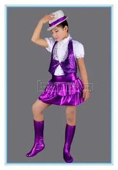 Sodobni otroci jazz plesne kostume za otroke vijolično sodobne plesne kostume hip hop kostum za otroke dekleta fazi kostum