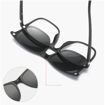 Spektakel Okvir s 5 Posnetki Na sončna Očala Ženske Moški Polarizirana Ogledalo Magnetni Očala Nastavite Kratkovidnost Optične Leče za Branje