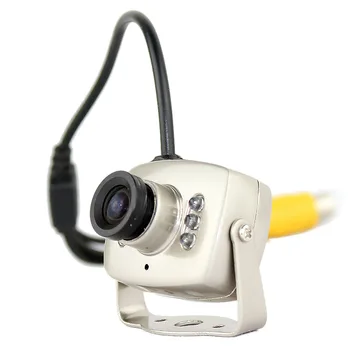 Super Mini Metal 600TVL Nadzor Zaprtih Avdio CCTV Kamere 6led Ir Nočno opazovanje majhnih Analogni Barvni Video Monitor, Fotoaparat