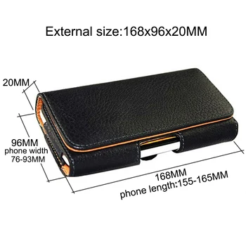 TOKOHANSUN Univerzalno Ohišje Za AGM A9 X1 X2 Max Telefon Vrečko Mobilne Kritje Pasom Primeru Črne Barve PU Usnje Vrečka