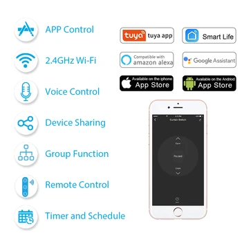 Tuya Smart Življenje WiFi roletnih Smart Zavesa) Stikalo za Električni Motorizirana Žaluzije googlova Domača stran Aelxa Glasovni Nadzor App Timer