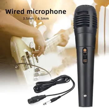 Universal 3,5 mm 6,5 mm vmesnik Žično split mikrofon, Prenosni Javnih Oddajnik KTV Karaoke Snemanje Črna