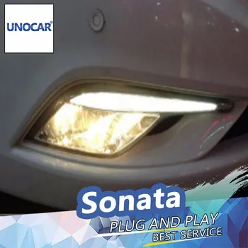 UNOCAR 12V Avto DRL komplet Za Hyundai Sonata 8 8. 2013-LED DRL Dnevnih Luči za Meglo Lučka Primeru Poletni