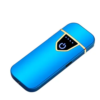 USB Polnjenje Elektronskih Vžigalniki Windproof Ustvarjalne Osebnosti Vžigalnik Dotik Mini ŠT PLINA Mens Darilo