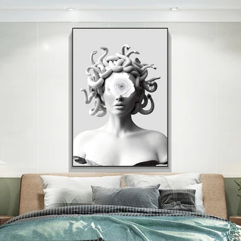 Vaporwave Marec Medusa Platno Umetnosti Plakatov Grafiti Umetnost Platna Slike Na Steni Umetnosti Zajema Obraz Medusa Slike