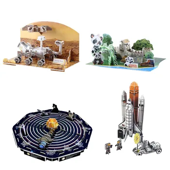 Veliko 3D Papir Puzzle Vesoljsko Sončnega Sistema Svetu Jigsaw Sestavljeni Model Plovila DIY Izobraževalne Igrače Za Otroke, Odrasle Darila