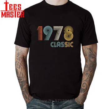Vintage Camisetas Retro Klasična 40. Rojstni dan Darilo 1978 Vsi Originalni Deli Majice s kratkimi rokavi Moški Priložnostne po Meri Bombaž Udobno t-shirt