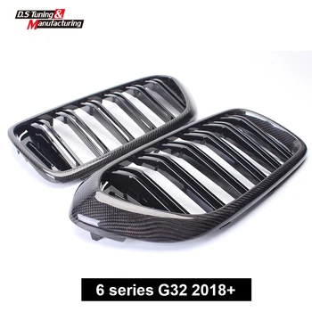 Visoka Kakovost G32 Rešetka iz Ogljikovih Vlaken ABS Dvojno Črto Ledvic Žar za BMW Serije 6 GT G32 2018-?