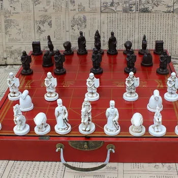 Visoko-kakovostni razred Starinsko Leseno Kitajski Šah Igra, ki Zložljivi Šahovnici Kitajski Tradiciji Smolo Šahovske Figure Igre Yernea
