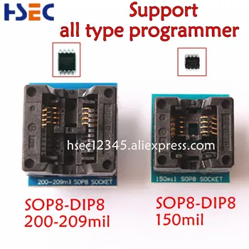 XGecu 2pcs sop8, da dip8 adapter sop8 150mil+200mil vtičnico soic8 dip8 adapter za CH341A RT809F RT809H TL866II PLUS Programer