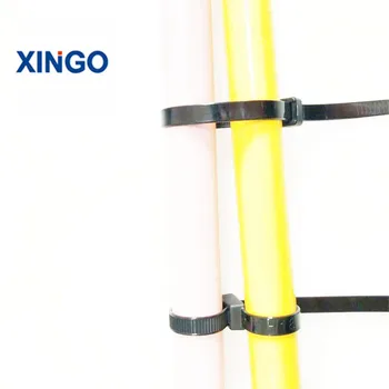 Xingo 8in &12 Težka Zip vezi Edinstveno Dvojno Self-Lock Črn Najlon vezicami Zanke Privežite Električna Žica, ki vezi UV 100Pack