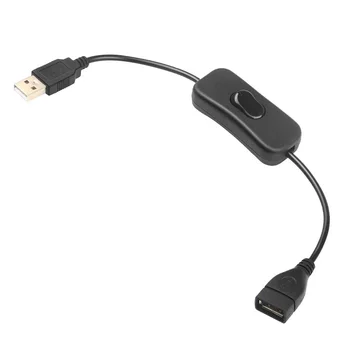 Younuon kabel USB 28 cm USB 2.0 A Moški na Ženski Podaljšanje Polnilnih Črni Kabel pa S Stikalo NA OFF Kabel