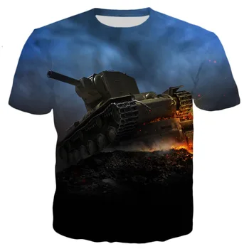 YX DEKLE 2019 Novo poletje 3d-Modni Moški T-Shirt Igre World Of Tanks vzorci Tiskanih Moški Ženske Priložnostne Kul majice, vrhovi
