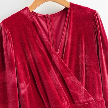 ZA leto 2020 nov Modni Mah barva Obleke z dolgimi rokavi Ženske Proti-Vrat Obleko Slim Vestidos Spomladi dolgo Obleko